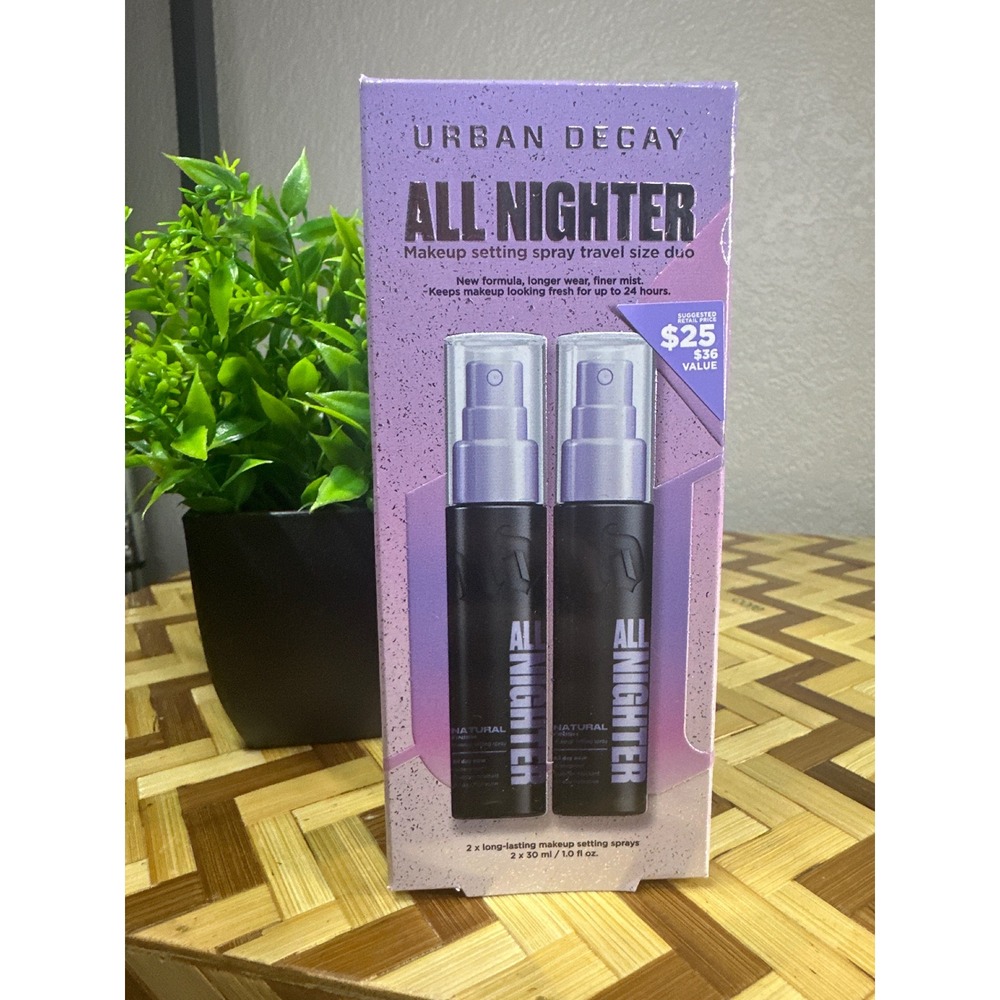 Urban Decay All Nighter Makeup Setting Spray Travel Size Duo 2x 1oz Vegan New